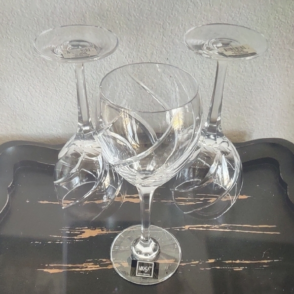 (New) Mikasa Clear Olympus Grande Swirl Design Crystal Wine Glass Set of 3 - Picture 5 of 5